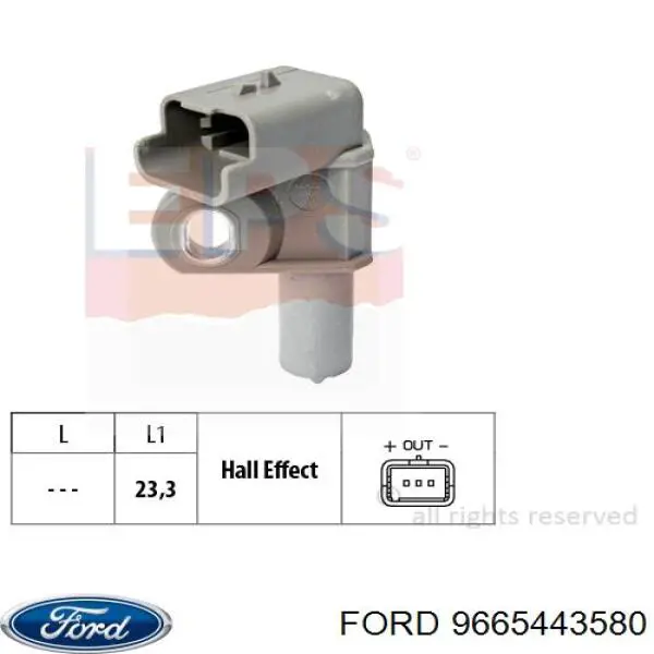 9665443580 Ford sensor de arbol de levas