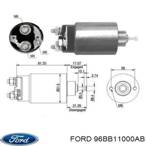 96BB11000AB Ford Arranque motores