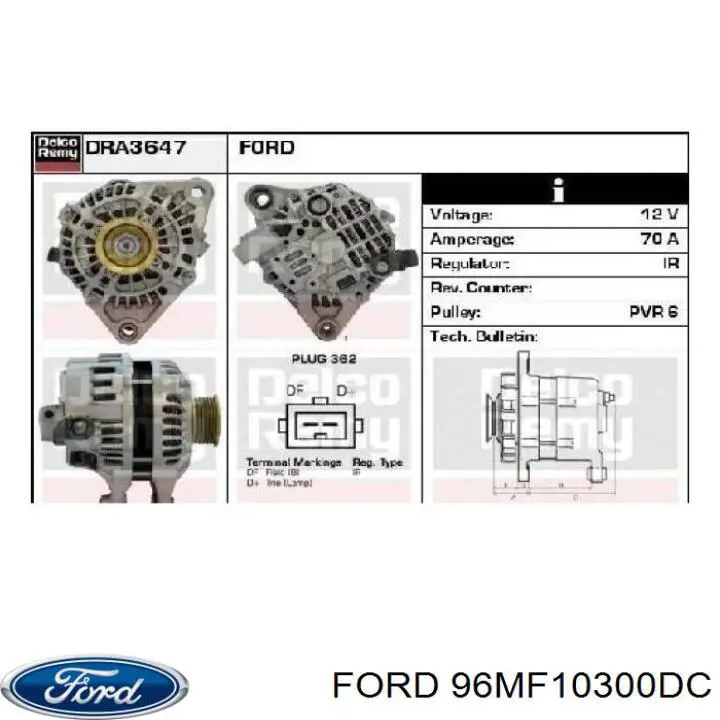 Alternador A005TA2591 Ford