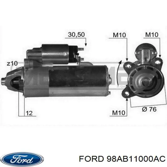 Burro de arranque  Ford 98AB11000AC precio, desde 56,63 EUR
