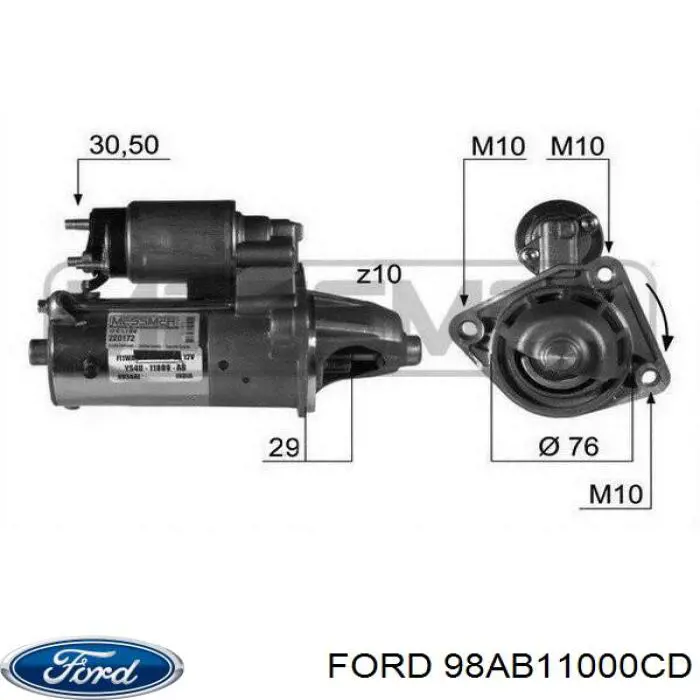 Comprar 98AB11000CD Ford Motores de arranque