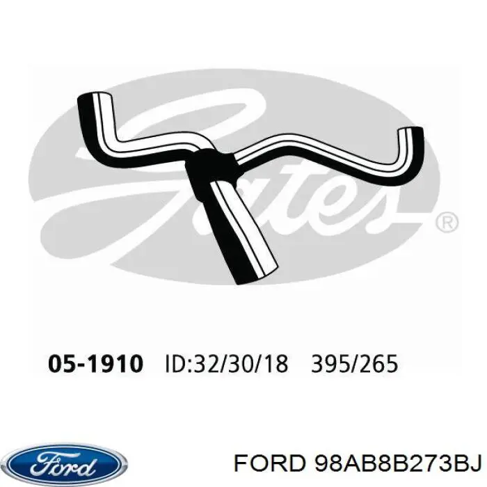 98AB8B273BJ Ford Manguera inferior del radiador