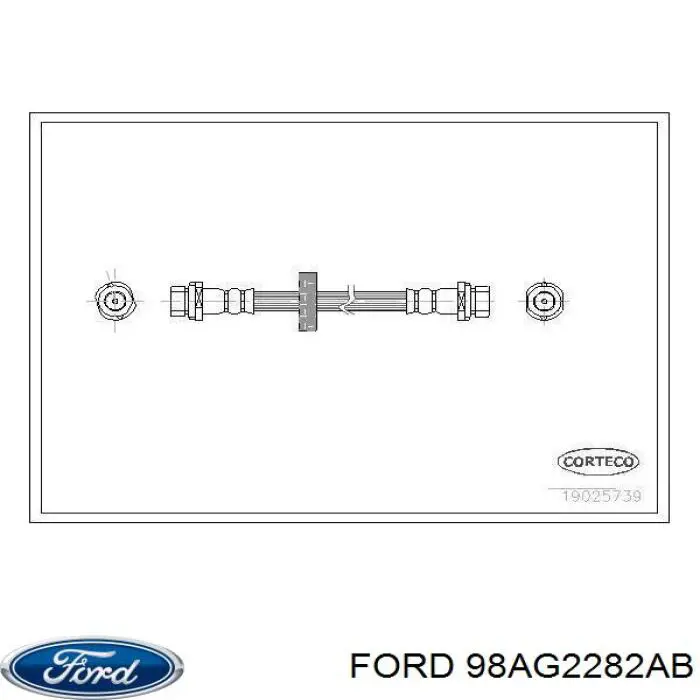 98AG2282AB Ford tubo flexible de frenos trasero