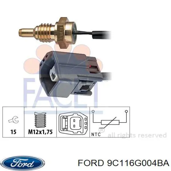 9C11 6G004 BA Ford sensor de temperatura del refrigerante