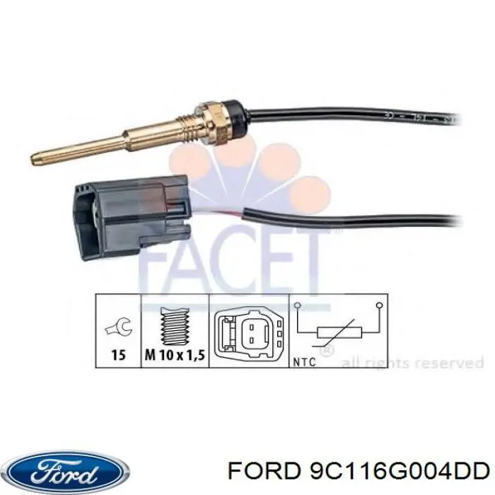 9C11 6G004 DD Ford sensor de temperatura del refrigerante