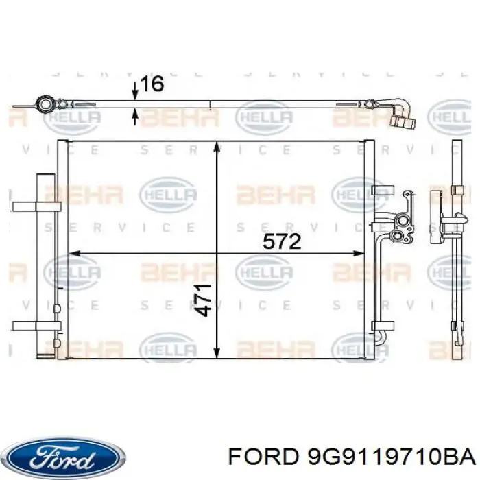 Comprar 9G9119710BA Ford Condensador de aire acondicionado