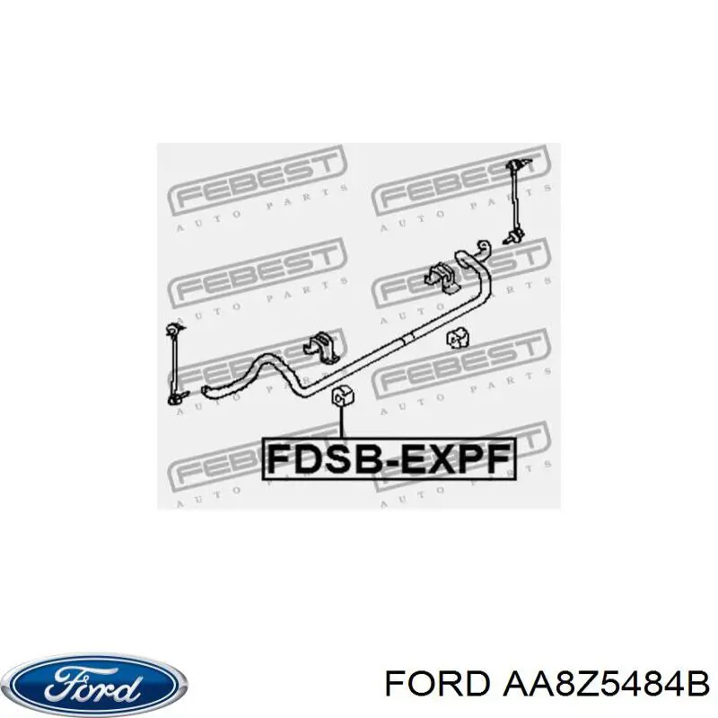 AA8Z5484B Ford Buje estabilizador delantero derecho