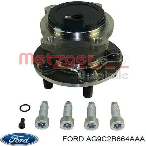 AG9C2B664AAA Ford cubo de rueda trasero