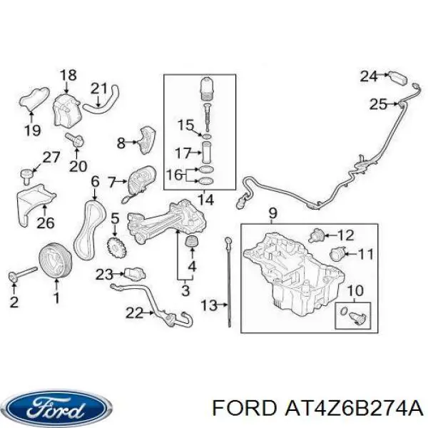 Comprar AT4Z6B274A Ford Tensor inferior de la cadena de distribución
