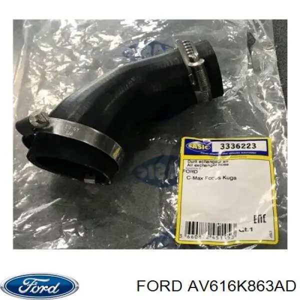 AV616K863AD Ford tubo flexible de aire de sobrealimentación derecho