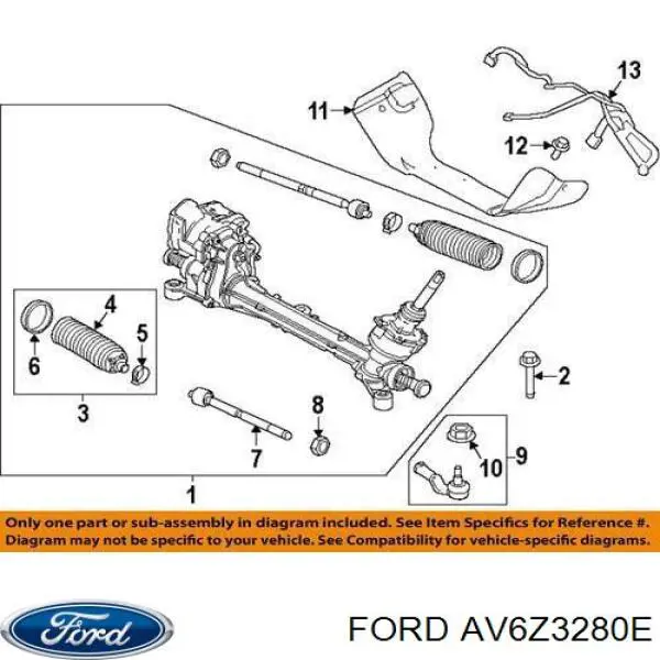AV6Z3280E Ford barra de acoplamiento