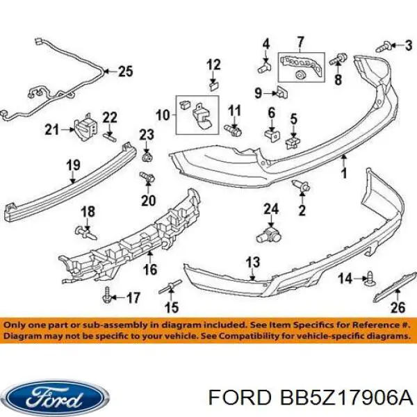 Refuerzo parachoques trasero para Ford Explorer  U5