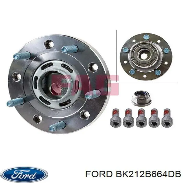 BK21 2B664 DB Ford cubo de rueda trasero