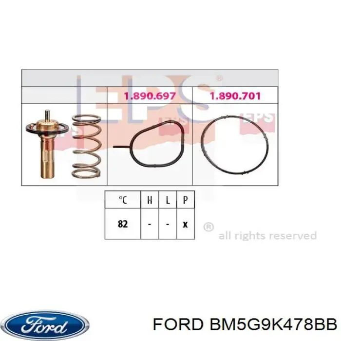 BM5G9K478BB Ford caja del termostato