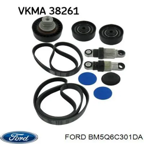 BM5Q 6C301-DA Ford tensor de correa, correa poli v