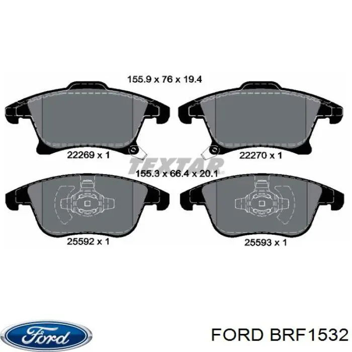Pastillas freno delanteras Ford BRF1532 precio, desde 36,21 EUR