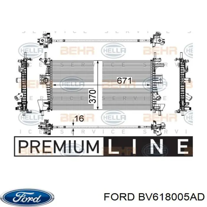 Água radiador Ford BV618005AD precio, desde 87,64 EUR