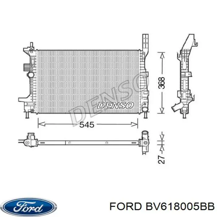 BV618005BB Ford radiador refrigeración del motor