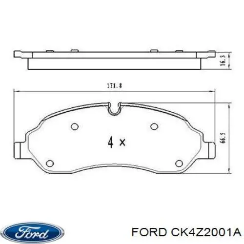 Pastillas de freno CK4Z2001A Ford