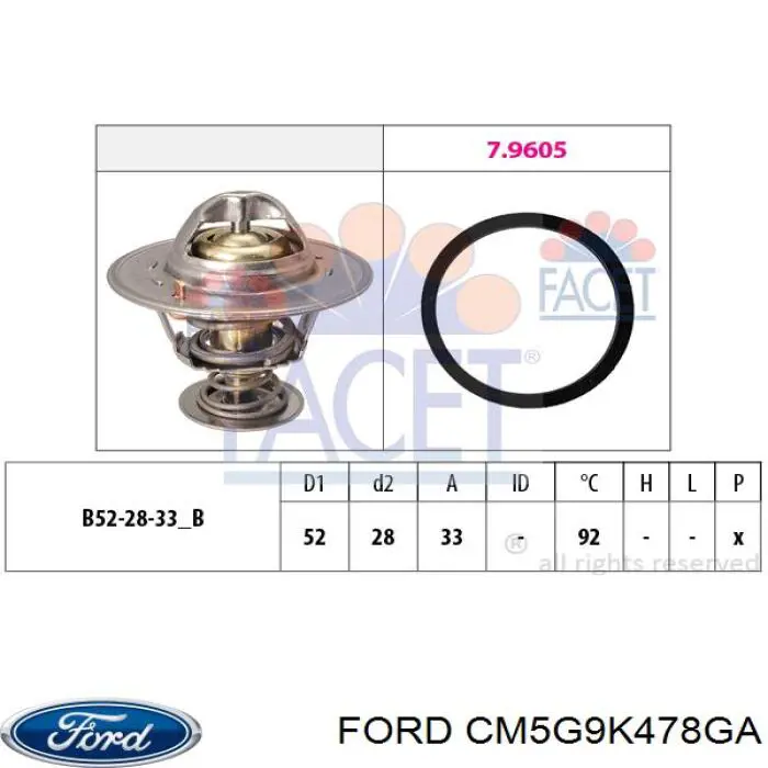 CM5G9K478GA Ford termostato, refrigerante