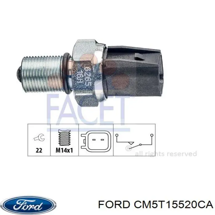 CM5T 15520 CA Ford interruptor, piloto de marcha atrás