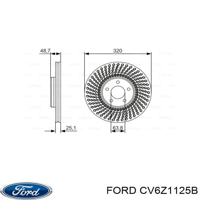 CV6Z1125B Ford freno de disco delantero