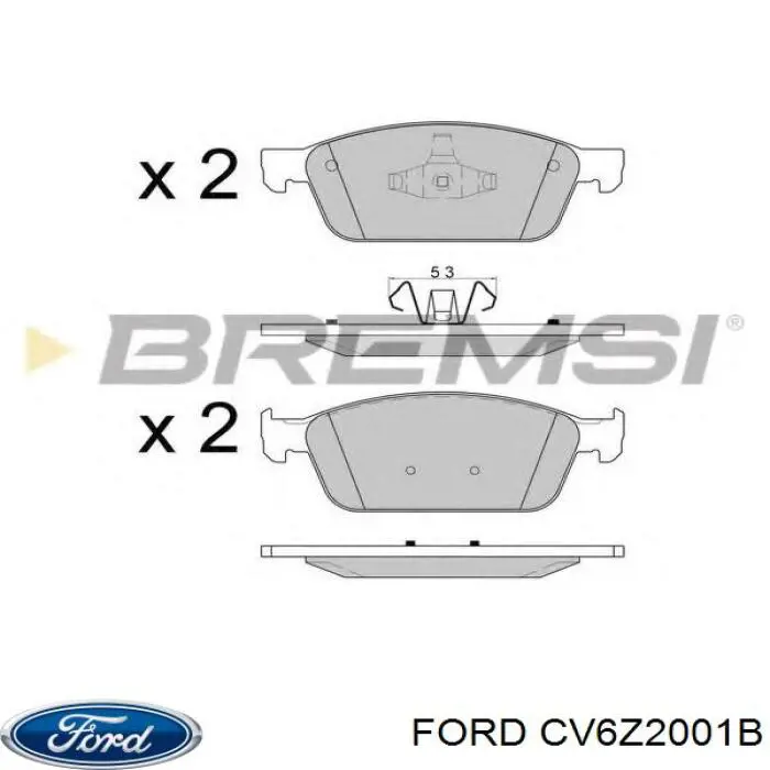 CV6Z2001B Ford pastillas de freno delanteras