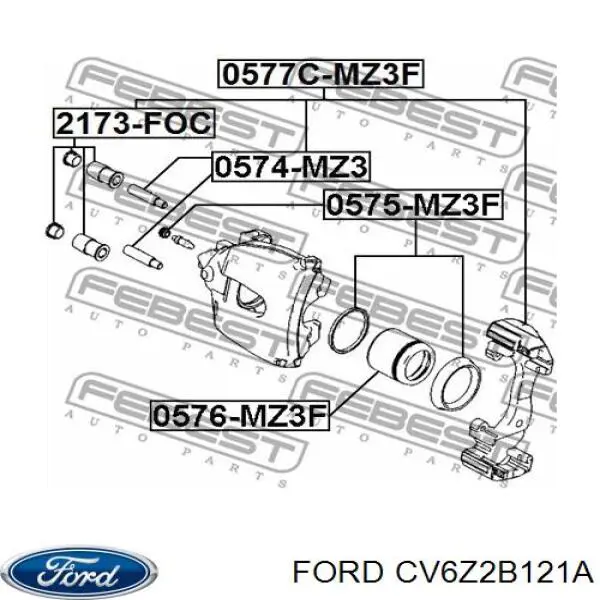 CV6Z2B121A Ford pinza de freno delantera izquierda