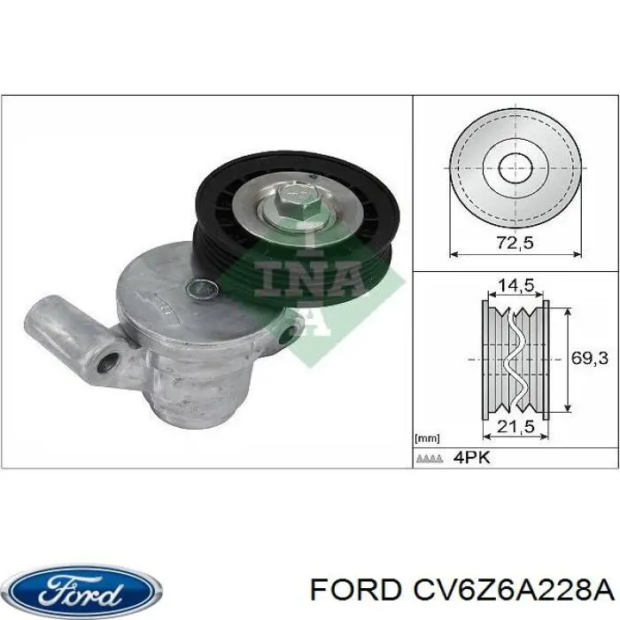 Tensor de la correa trapecial Ford CV6Z6A228A precio, desde 61,73 EUR