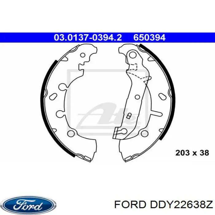 DDY22638Z Ford zapatas de frenos de tambor traseras