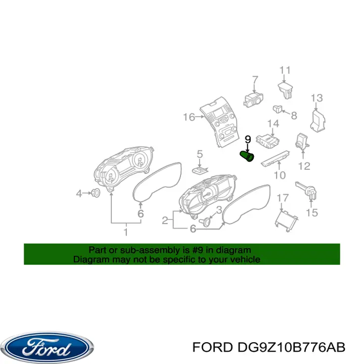 DG9Z10B776AB Ford boton de arranque de el motor