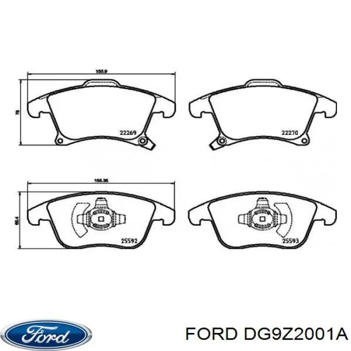 Comprar DG9Z2001A Ford Pastillas delanteras de freno