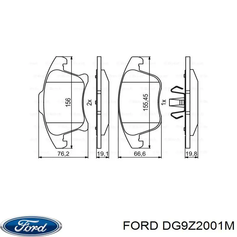 Comprar DG9Z2001M Ford Pastillas delanteras de freno