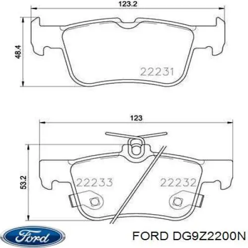 FU2Z2V200D Ford pastillas de freno traseras