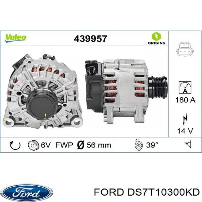 Alternador DS7T10300KD Ford