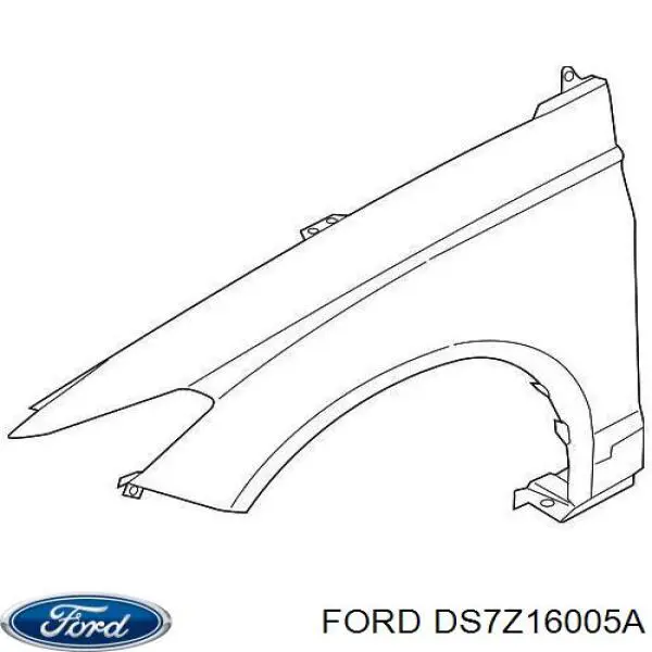 DS7Z16005A Ford guardabarros delantero derecho