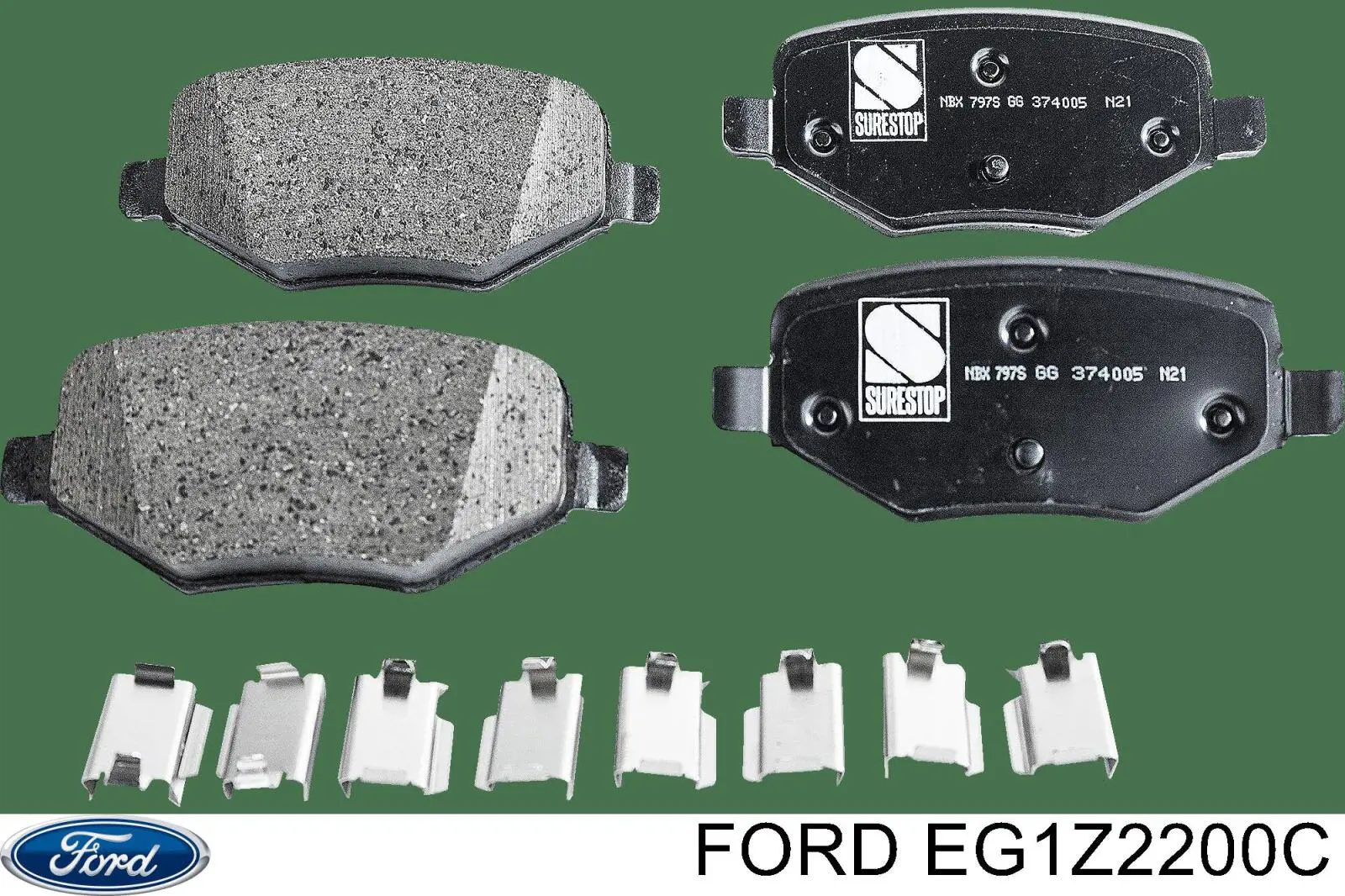 EG1Z-2200-C Ford pastillas de freno traseras