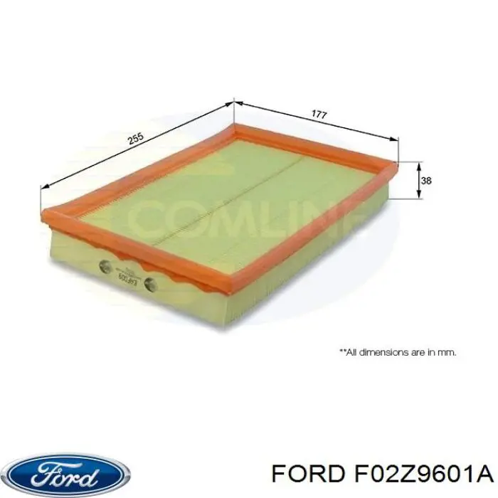 F02Z9601A Ford filtro de aire