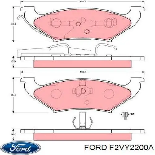 F2VY-2200-A Ford pastillas de freno traseras