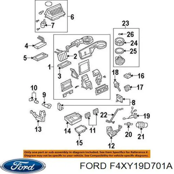 F4XY19D701A Ford valvula de carga de el aire acondicionado