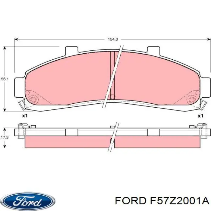 F57Z2001A Ford pastillas de freno delanteras