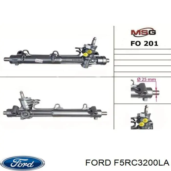 F5RC3200LA Ford cremallera de dirección