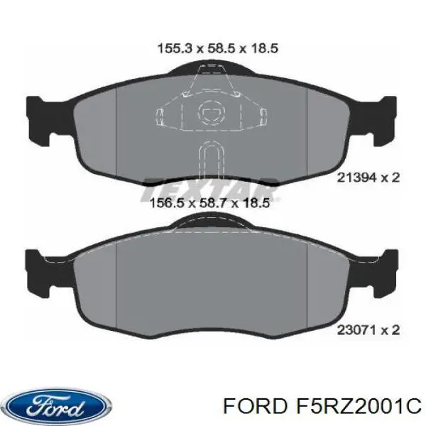 F5RZ2001C Ford pastillas de freno delanteras