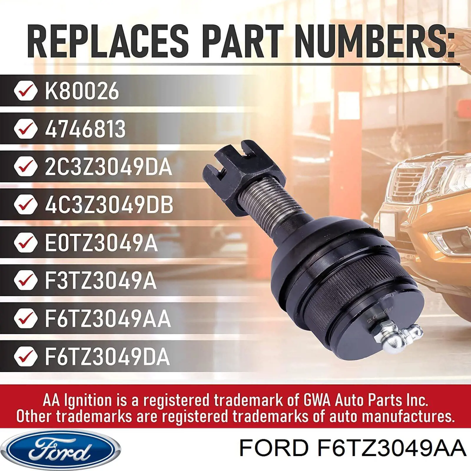 Rótula de suspensión superior Ford F6TZ3049AA precio, desde 24,11 EUR