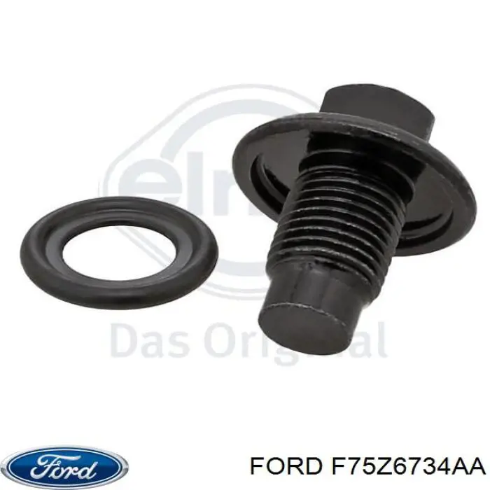 F75Z6734AA Ford junta, tapón roscado, colector de aceite