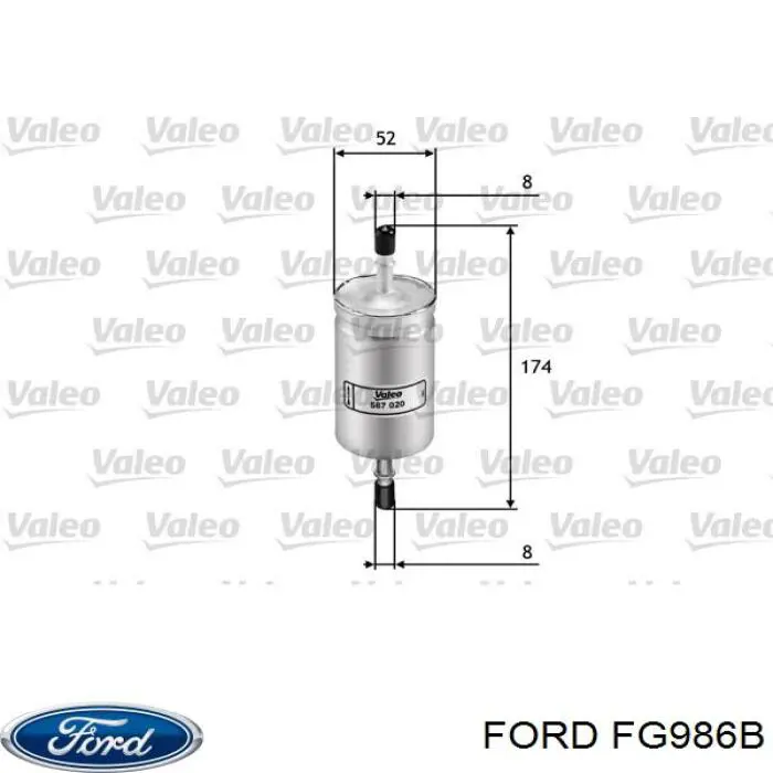 Filtro de combustible FG986B Ford