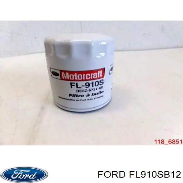 FL910SB12 Ford filtro de aceite