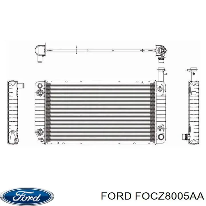 FOCZ8005AA Ford radiador refrigeración del motor