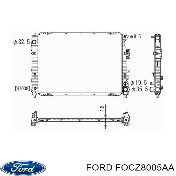 Água radiador Ford FOCZ8005AA precio, desde 130,21 EUR