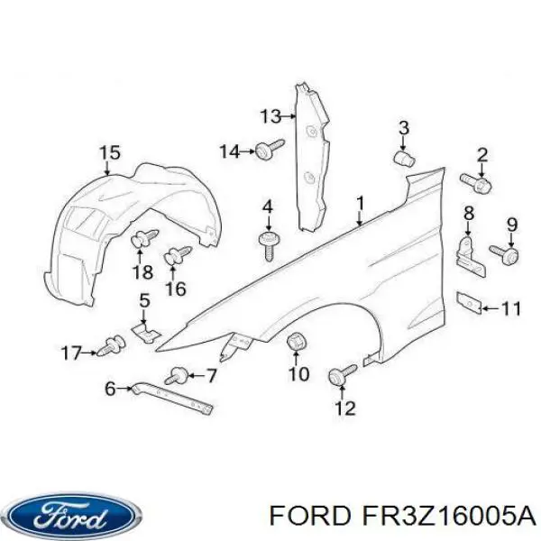 FR3Z16005A Ford Aleta delantera